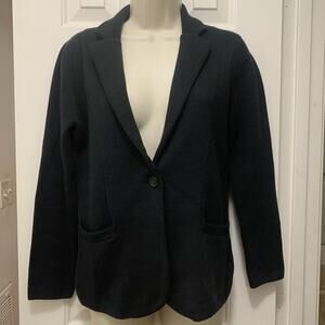 J Crew Knit Blazer Women S Black Schoolboy Jacket Sweater Petite Cardigan